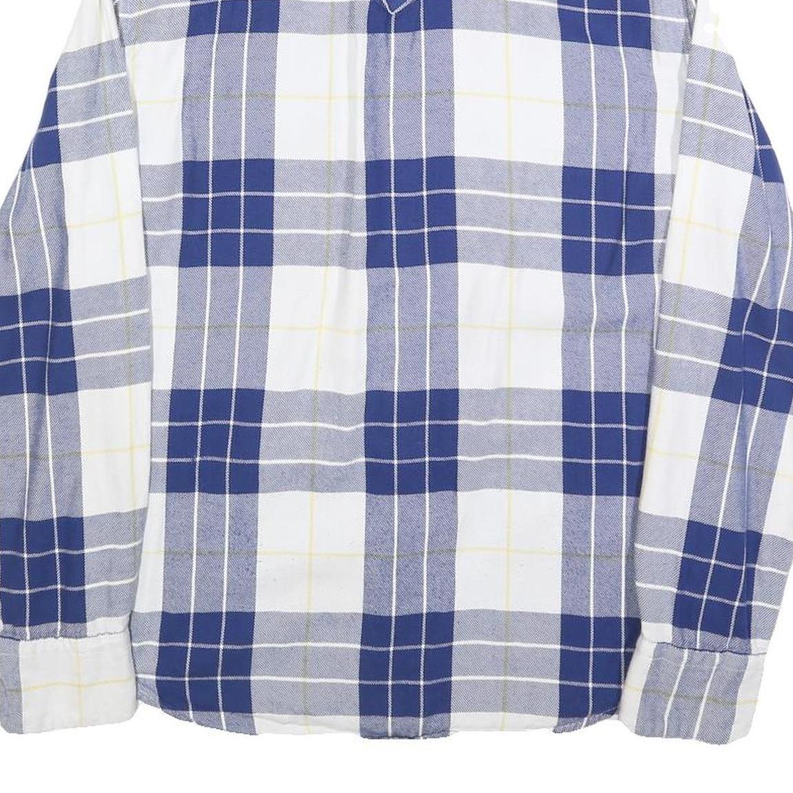 LEVI'S Mens Blue White Check Shirt M Cotton Blend Casual Long Sleeve Buttons