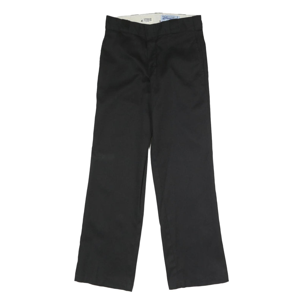 DICKIES Mens Polyester Blend Black Classic Straight Trousers W28 L30 Workwear