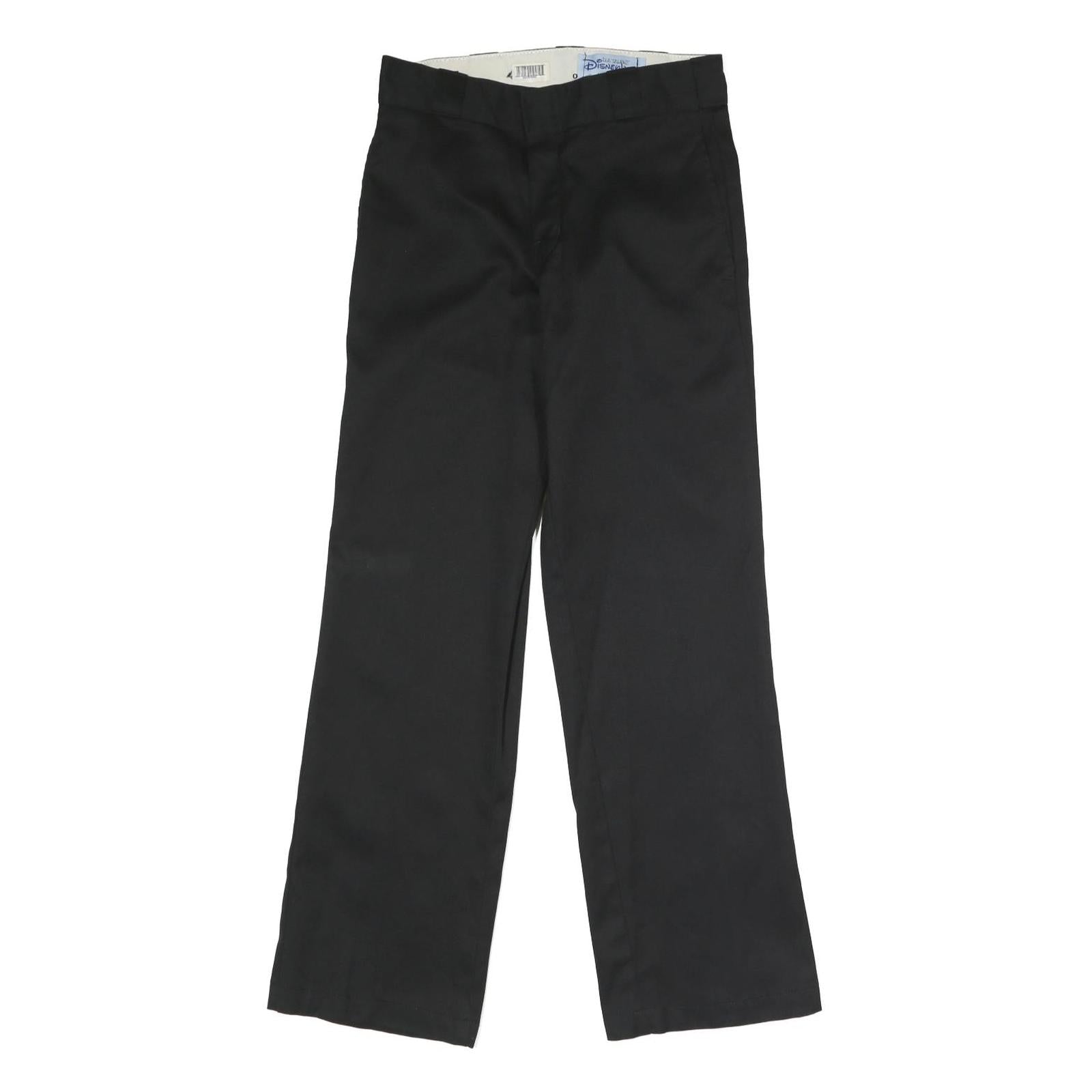 DICKIES Mens Polyester Blend Black Classic Straight Trousers W28 L30 Workwear