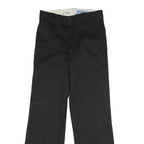 DICKIES Mens Polyester Blend Black Classic Straight Trousers W28 L30 Workwear