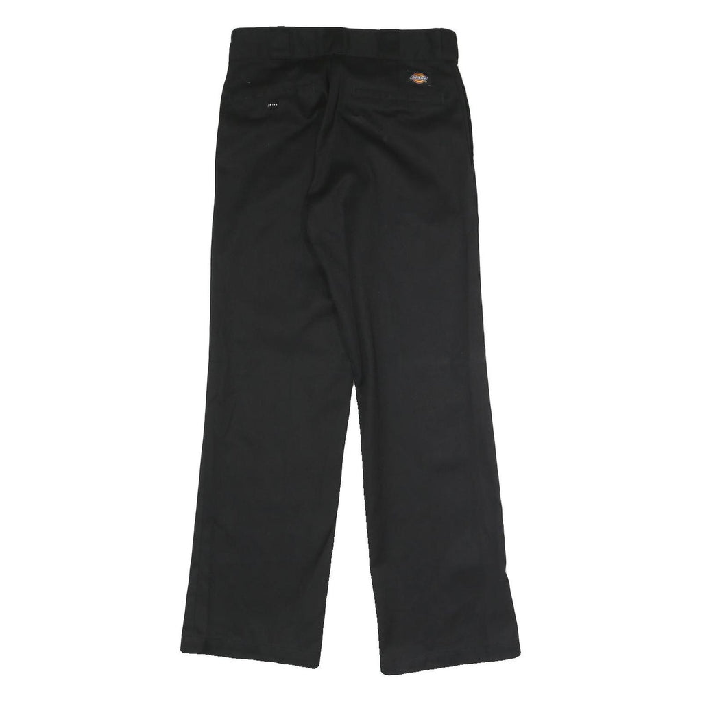 DICKIES Mens Polyester Blend Black Classic Straight Trousers W28 L30 Workwear