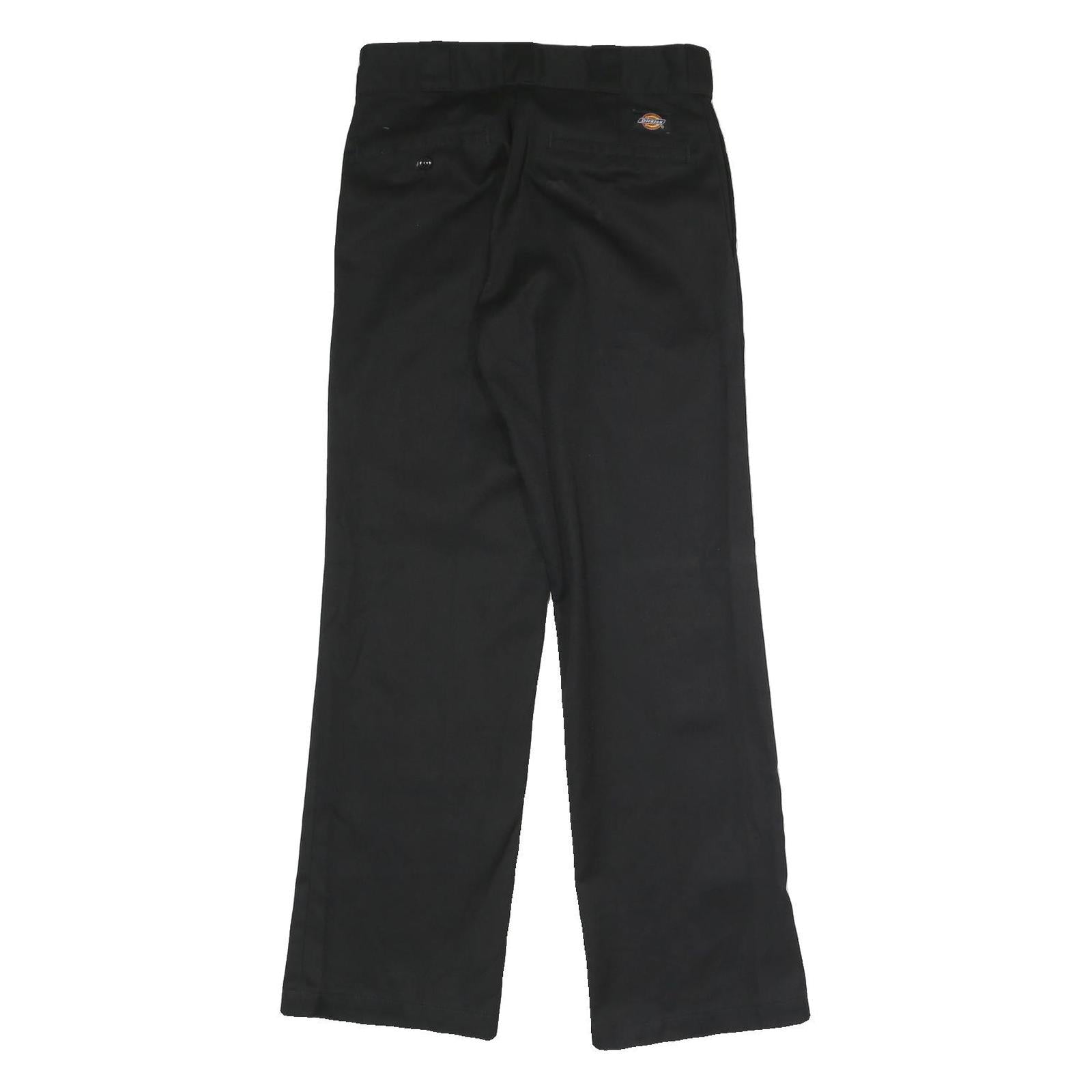 DICKIES Mens Polyester Blend Black Classic Straight Trousers W28 L30 Workwear