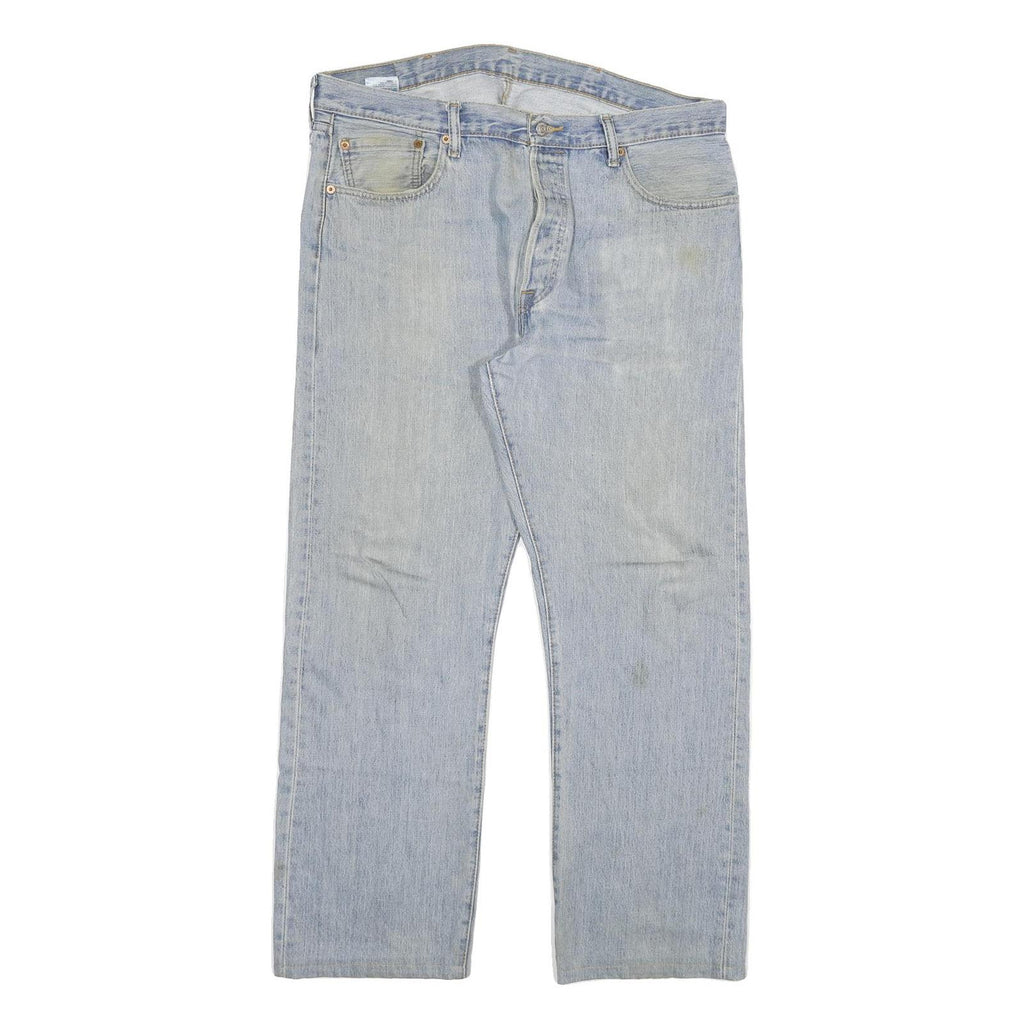 LEVI'S 501 Mens Jeans Blue Regular Straight Denim Light W38 L30 Button Fly