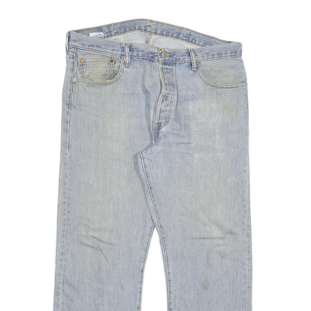 LEVI'S 501 Mens Jeans Blue Regular Straight Denim Light W38 L30 Button Fly