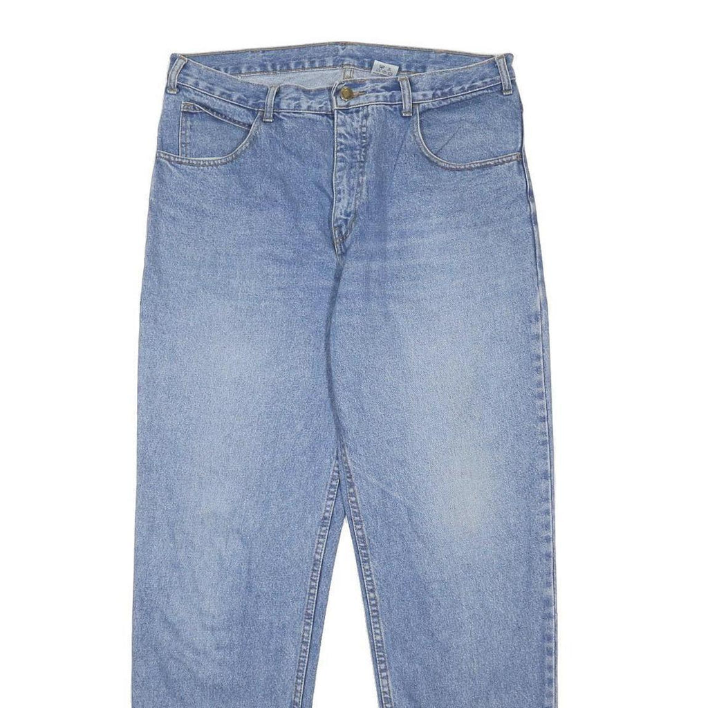 BLUE SEA Womens Jeans Blue Relaxed Straight Denim Medium W34 L32 Comfort Zip