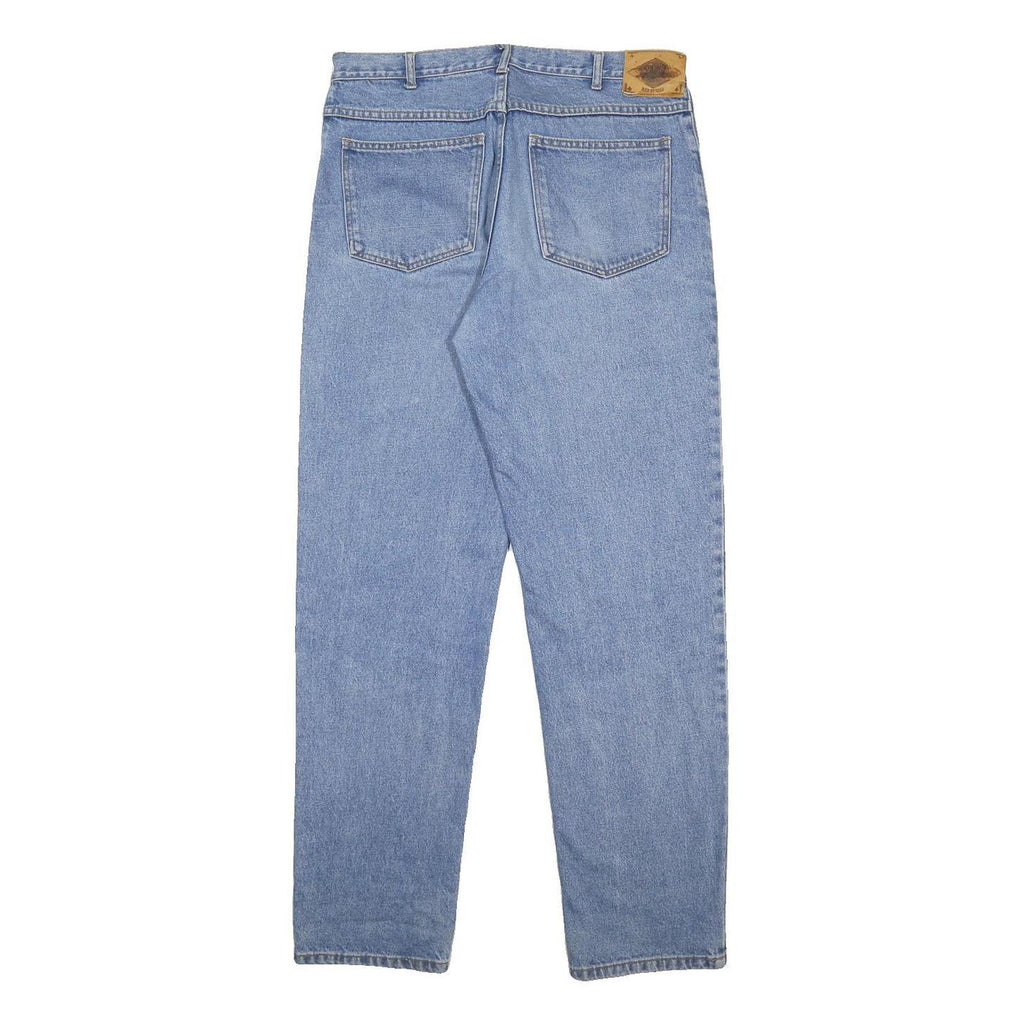 BLUE SEA Womens Jeans Blue Relaxed Straight Denim Medium W34 L32 Comfort Zip