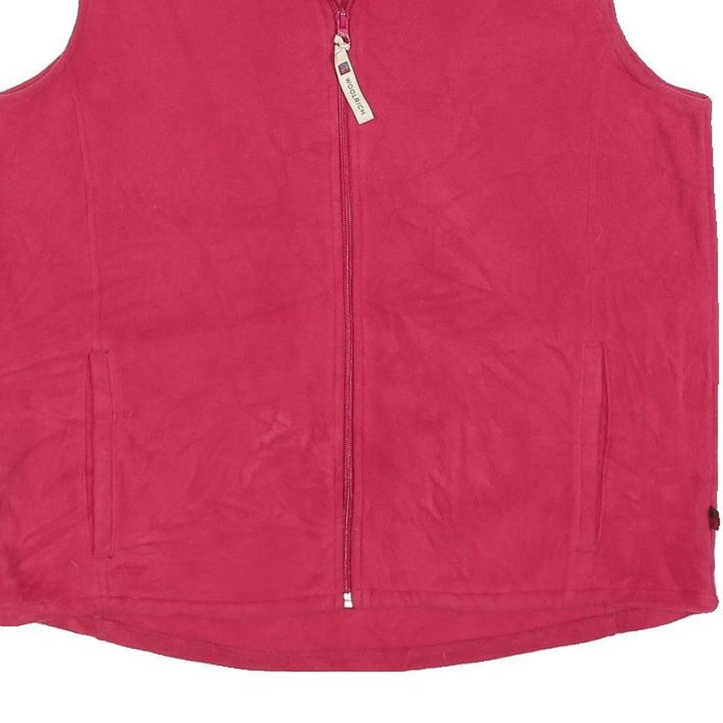 WOOLRICH Womens Pink Zip Jacket L Polyester Plain Sleeveless Classic Fit