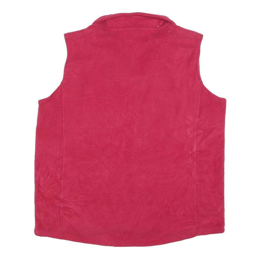 WOOLRICH Womens Pink Zip Jacket L Polyester Plain Sleeveless Classic Fit
