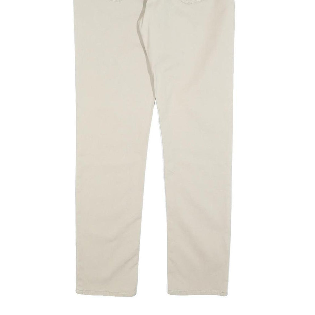 H&M Mens Cotton Blend Beige Slim Straight Trousers W31 L31 Button Closure