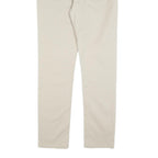 H&M Mens Cotton Blend Beige Slim Straight Trousers W31 L31 Button Closure