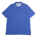 CHAPS Mens Blue Polo Shirt L Cotton Short Sleeve Plain Classic Comfort