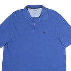 CHAPS Mens Blue Polo Shirt L Cotton Short Sleeve Plain Classic Comfort