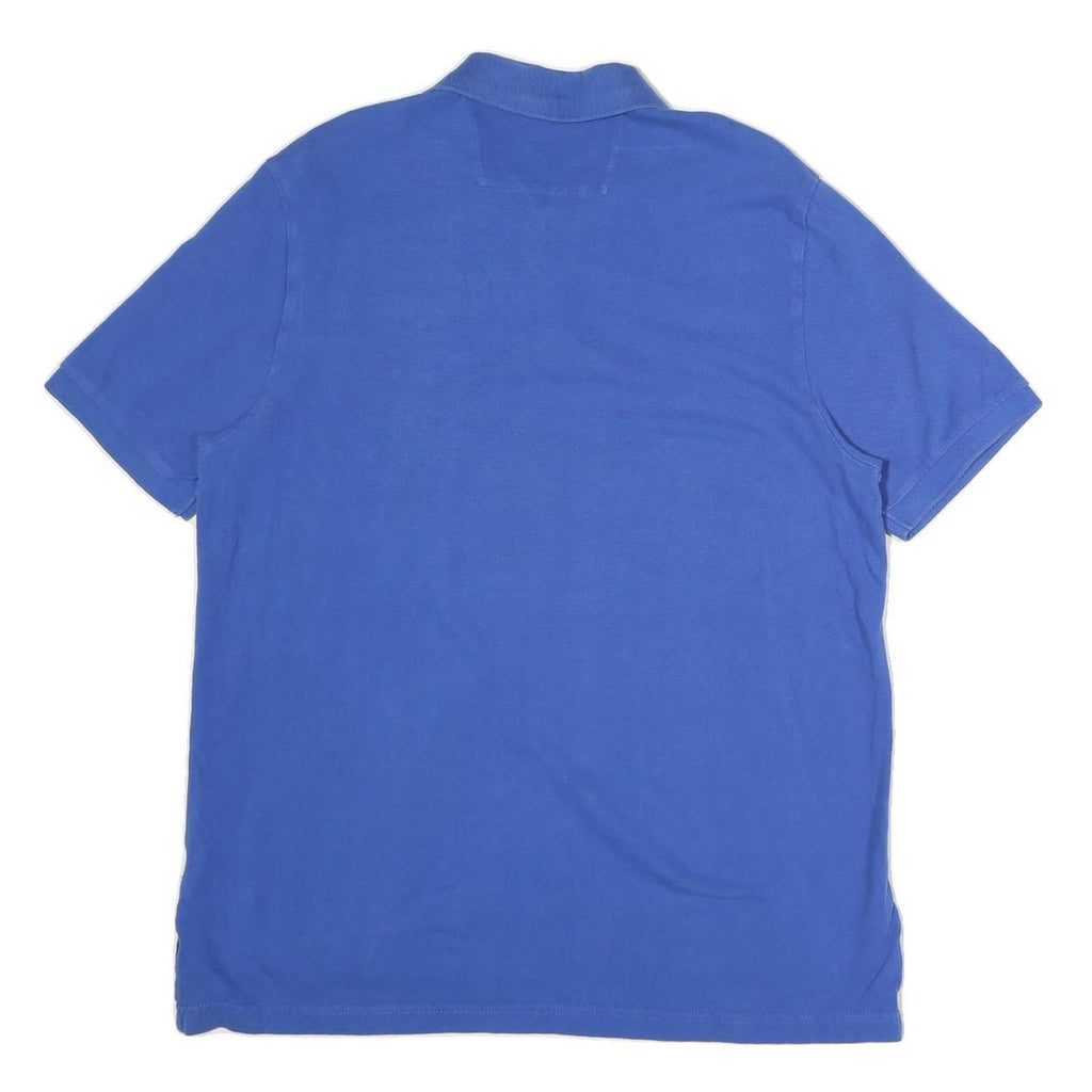 CHAPS Mens Blue Polo Shirt L Cotton Short Sleeve Plain Classic Comfort