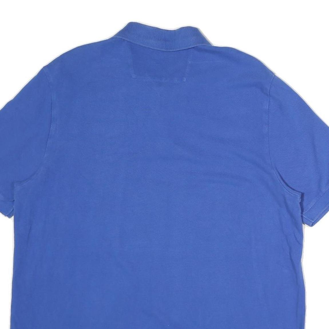 CHAPS Mens Blue Polo Shirt L Cotton Short Sleeve Plain Classic Comfort