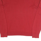 TOMMY HILFIGER Mens Red Plain V-Neck Basic Knit Jumper XL Cotton Blend Classic