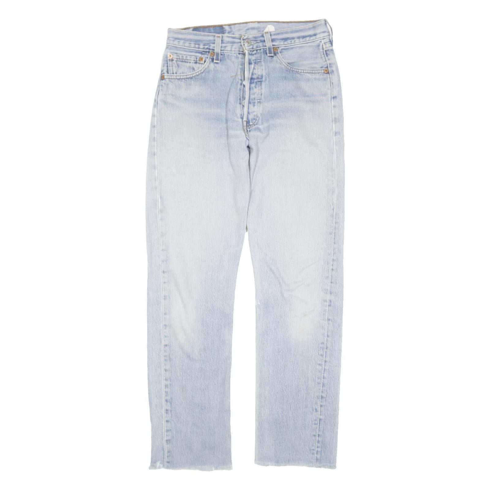 LEVI'S 501 Mens Classic Jeans Denim Light W28 L38 Button Closure Cotton Blend