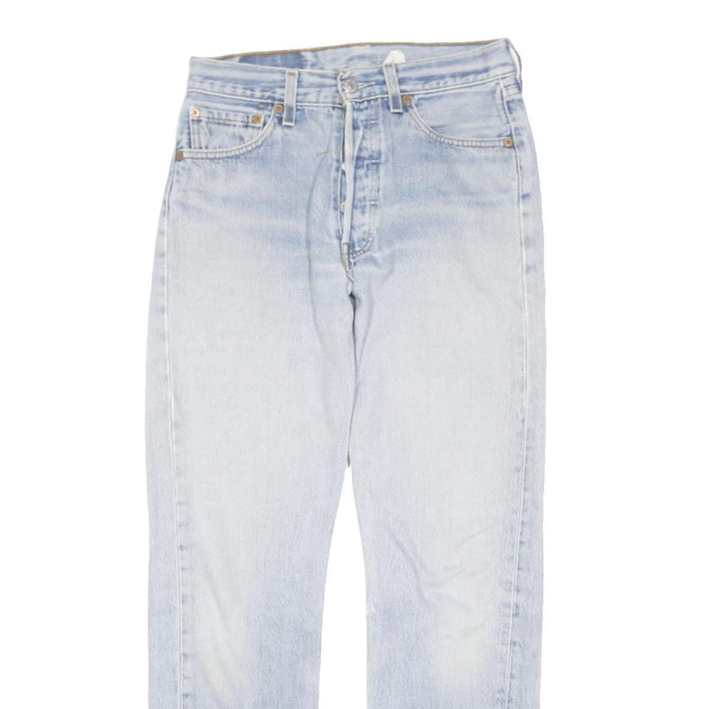 LEVI'S 501 Mens Classic Jeans Denim Light W28 L38 Button Closure Cotton Blend