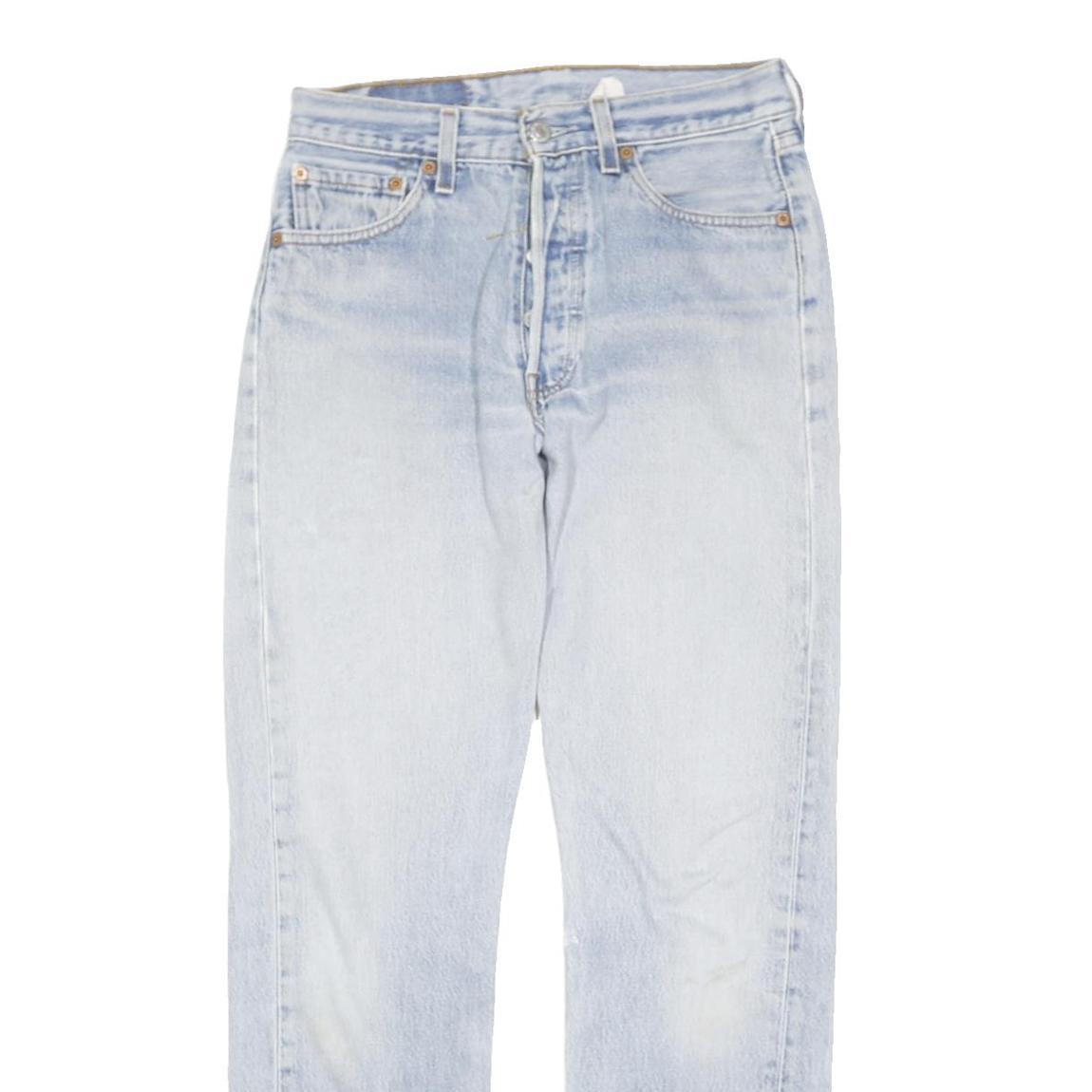 LEVI'S 501 Mens Classic Jeans Denim Light W28 L38 Button Closure Cotton Blend