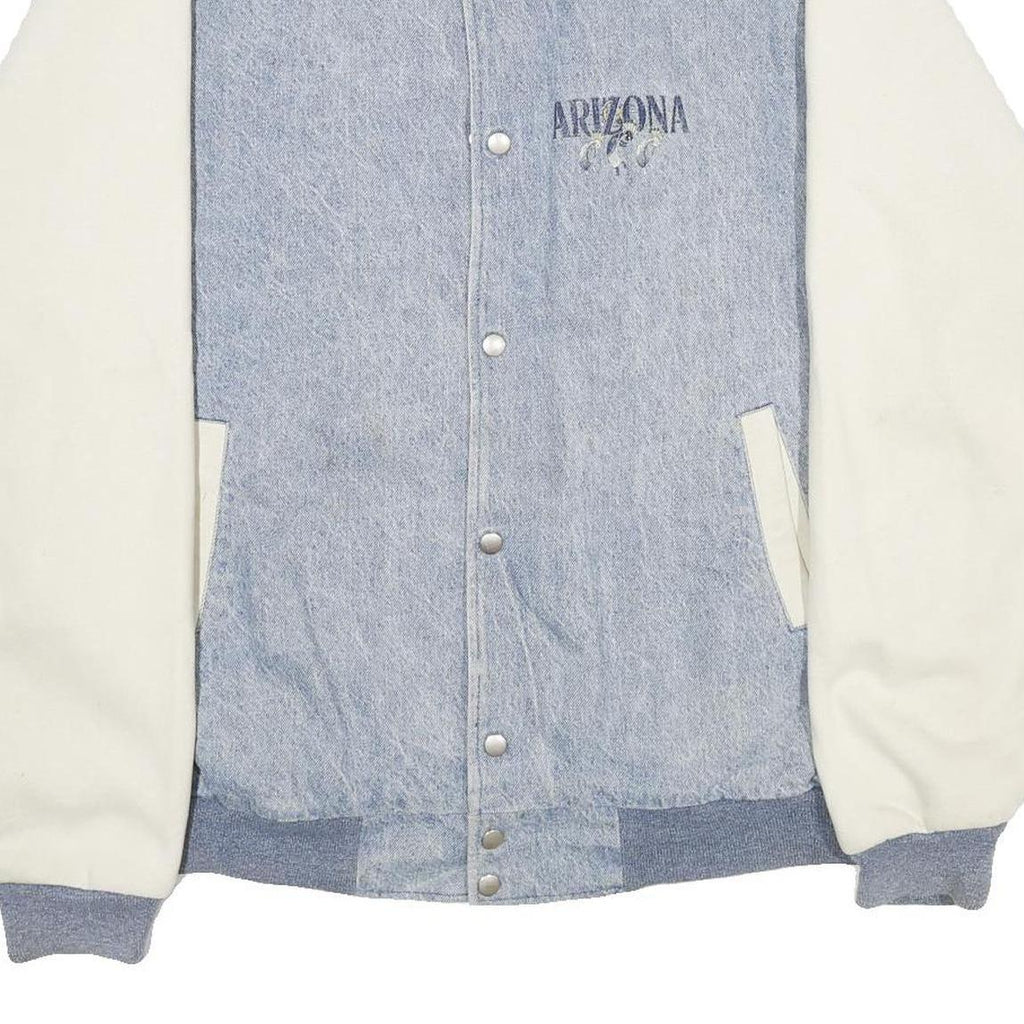 FRUIT OF THE LOOM Mens Blue & White Arizona Button Cotton Blend Jacket 2XL