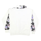 Womens White & Black Graphic Roll Neck XL Sweatshirt Cotton Blend Pullover