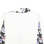 Womens White & Black Graphic Roll Neck XL Sweatshirt Cotton Blend Pullover