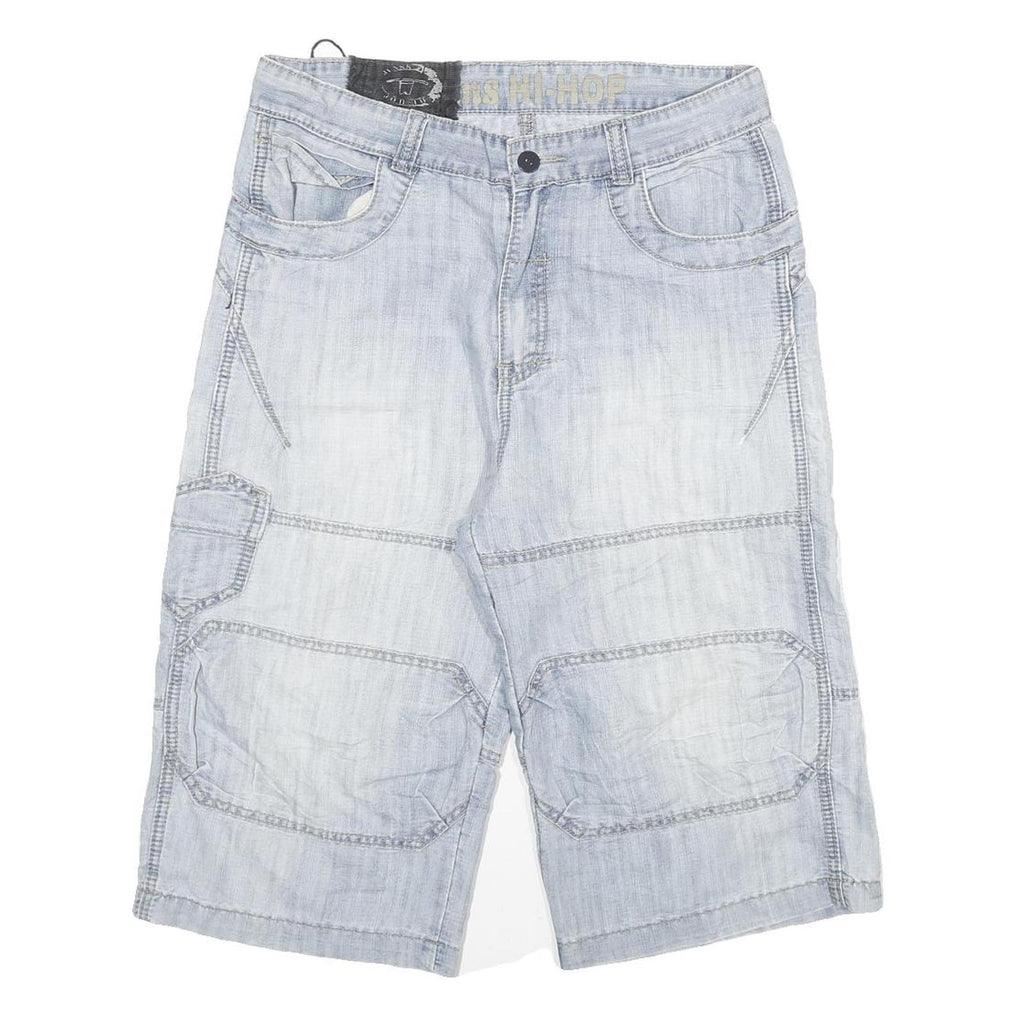 HI-HOP Mens Shorts Blue Casual XL W31 Cotton Blend Comfortable Lightweight