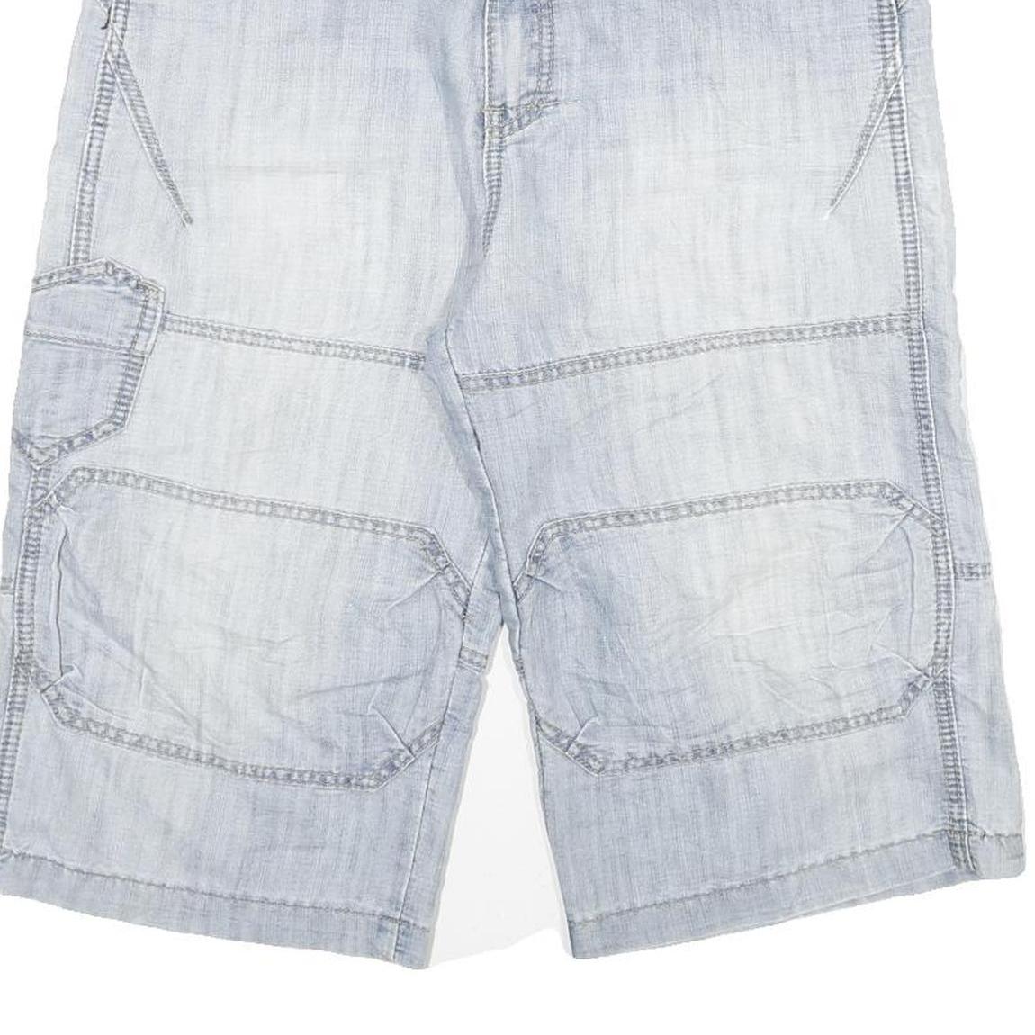 HI-HOP Mens Shorts Blue Casual XL W31 Cotton Blend Comfortable Lightweight