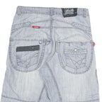 HI-HOP Mens Shorts Blue Casual XL W31 Cotton Blend Comfortable Lightweight