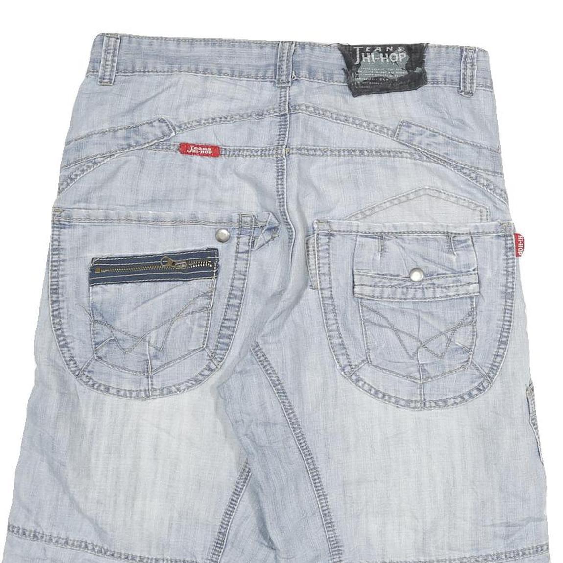 HI-HOP Mens Shorts Blue Casual XL W31 Cotton Blend Comfortable Lightweight