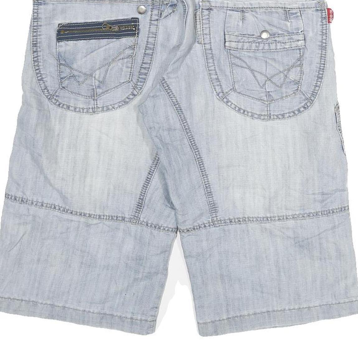 HI-HOP Mens Shorts Blue Casual XL W31 Cotton Blend Comfortable Lightweight