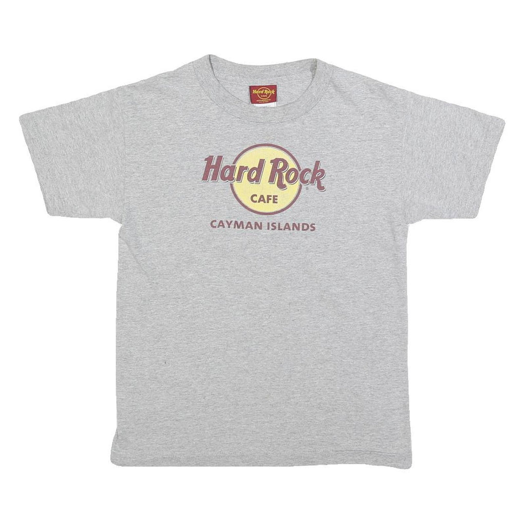 HARD ROCK CAFE Boys Grey Hard Rock Logo Graphic T-Shirt L Short Sleeve Crew Neck