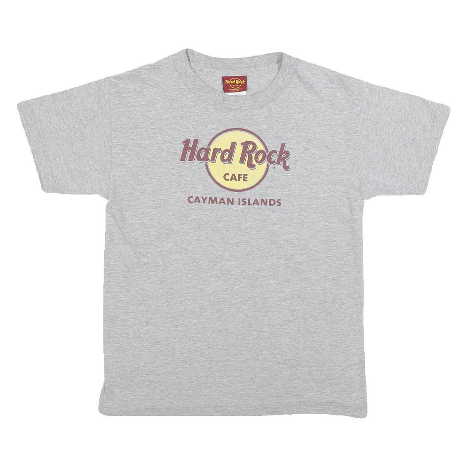 HARD ROCK CAFE Boys Grey Hard Rock Logo Graphic T-Shirt L Short Sleeve Crew Neck