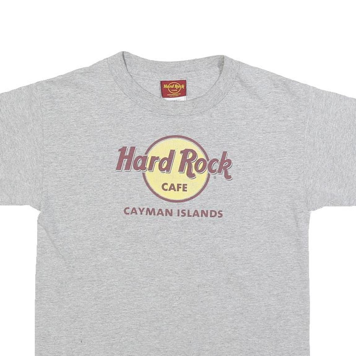 HARD ROCK CAFE Boys Grey Hard Rock Logo Graphic T-Shirt L Short Sleeve Crew Neck