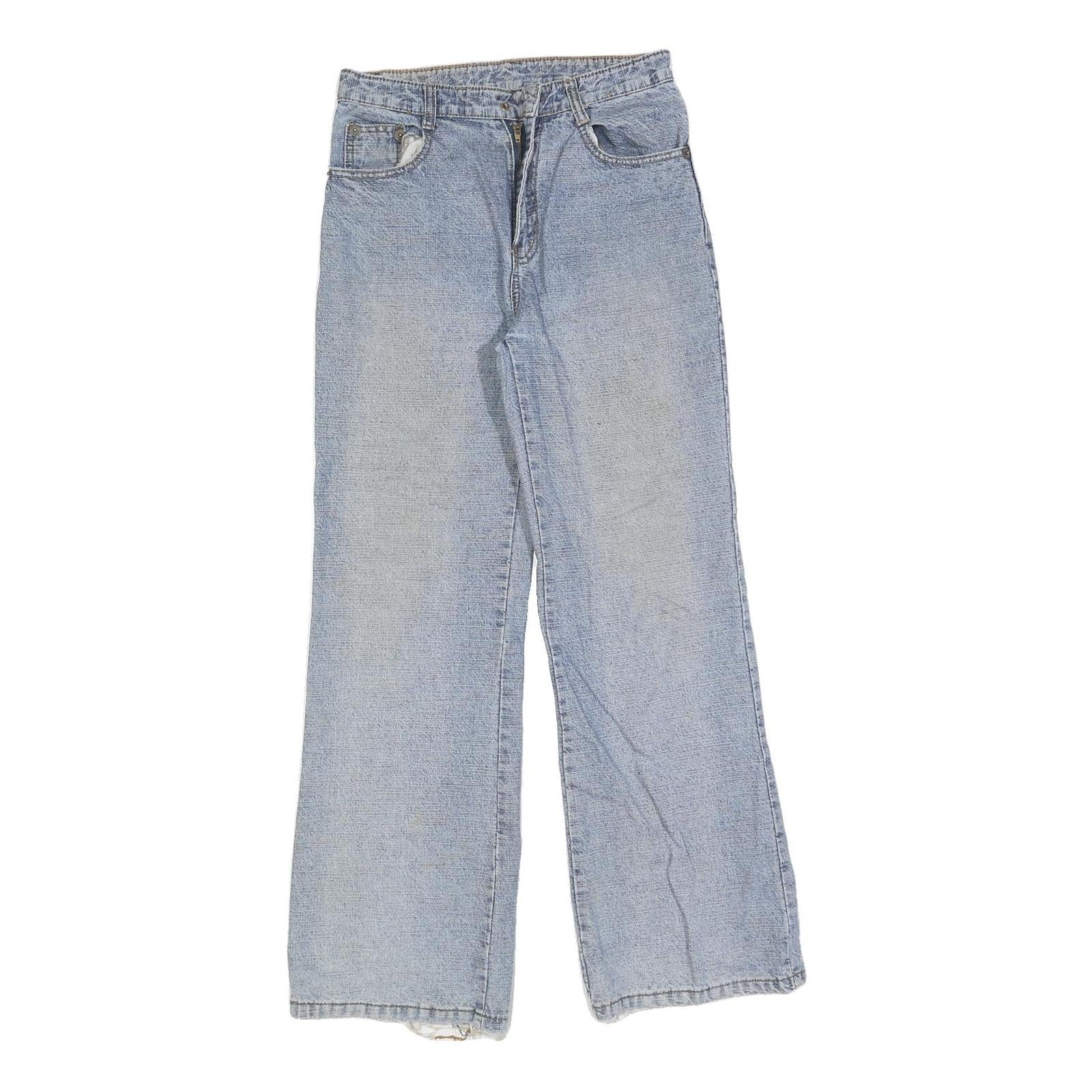 Womens Regular Blue Denim Jeans Cotton Blend Zip W28 L30 Stylish Back Pockets