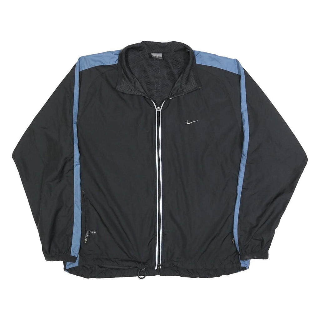 NIKE Mens Black & Blue Zip Jacket XL Polyester Blend Sports Casual Outerwear