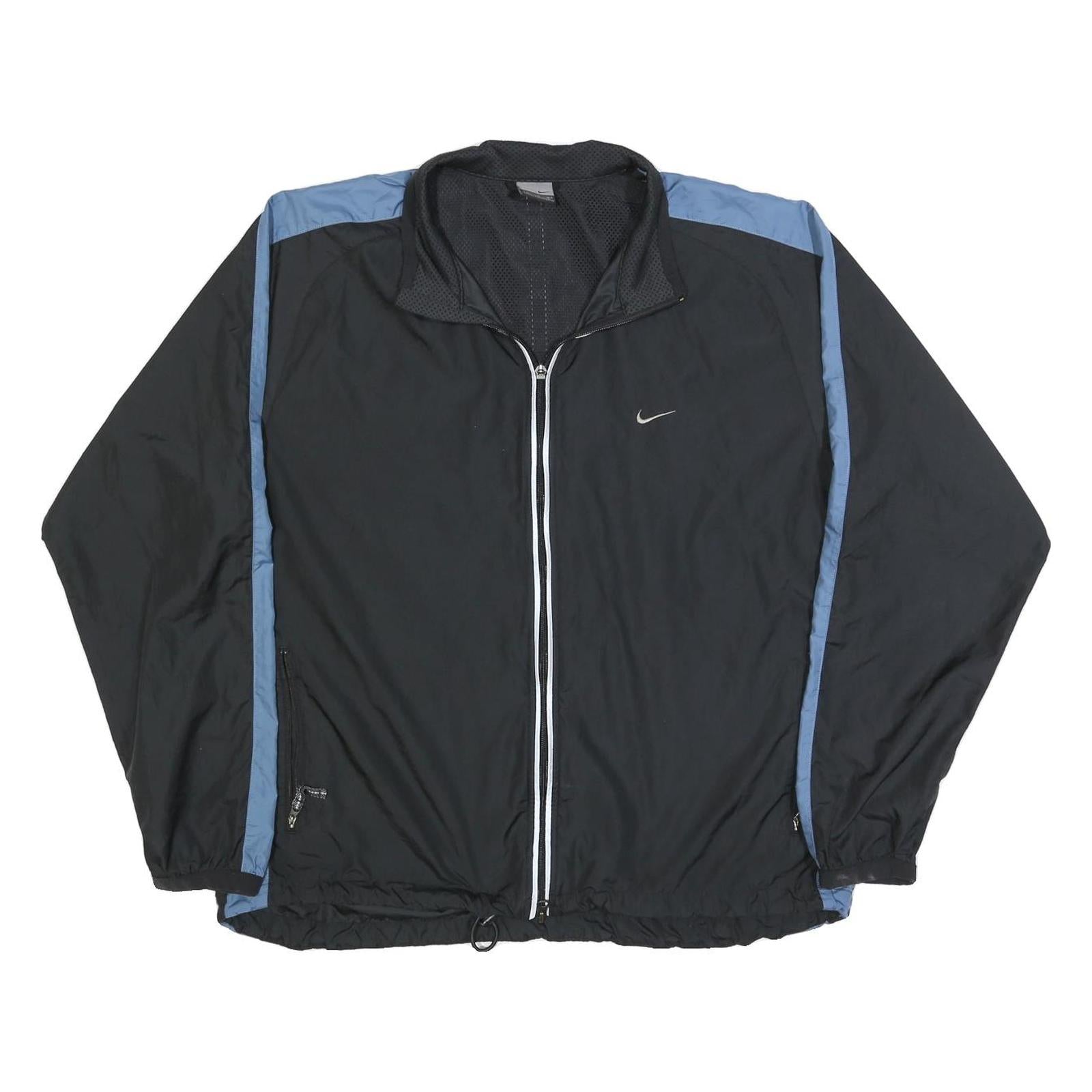 NIKE Mens Black & Blue Zip Jacket XL Polyester Blend Sports Casual Outerwear