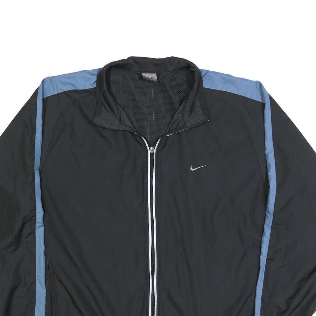 NIKE Mens Black & Blue Zip Jacket XL Polyester Blend Sports Casual Outerwear