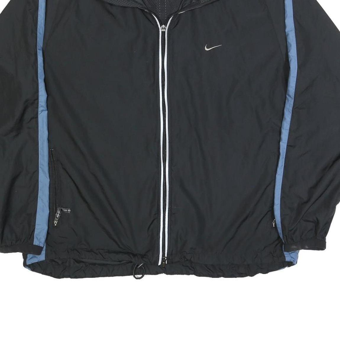 NIKE Mens Black & Blue Zip Jacket XL Polyester Blend Sports Casual Outerwear