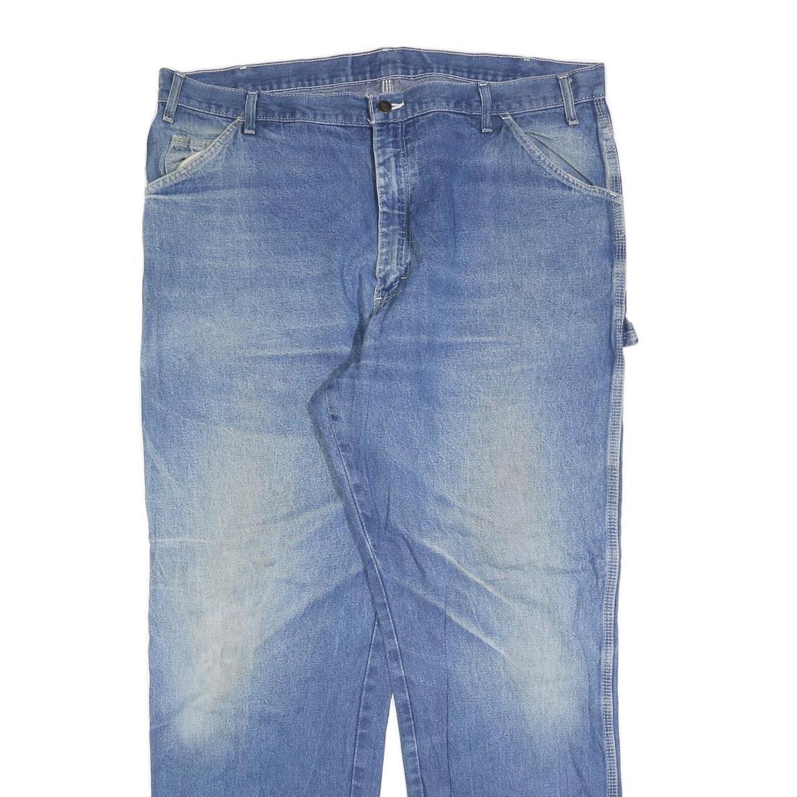 DICKIES Mens Relaxed Blue Denim Jeans W40 L32 Casual Workwear Zip Closure