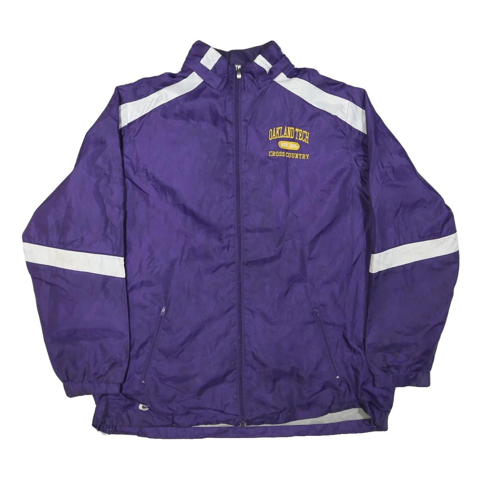GTM Mens Purple & White Oakland Tech Nylon Zip Jacket XL Lightweight Sports Team