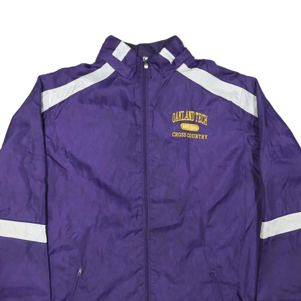 GTM Mens Purple & White Oakland Tech Nylon Zip Jacket XL Lightweight Sports Team