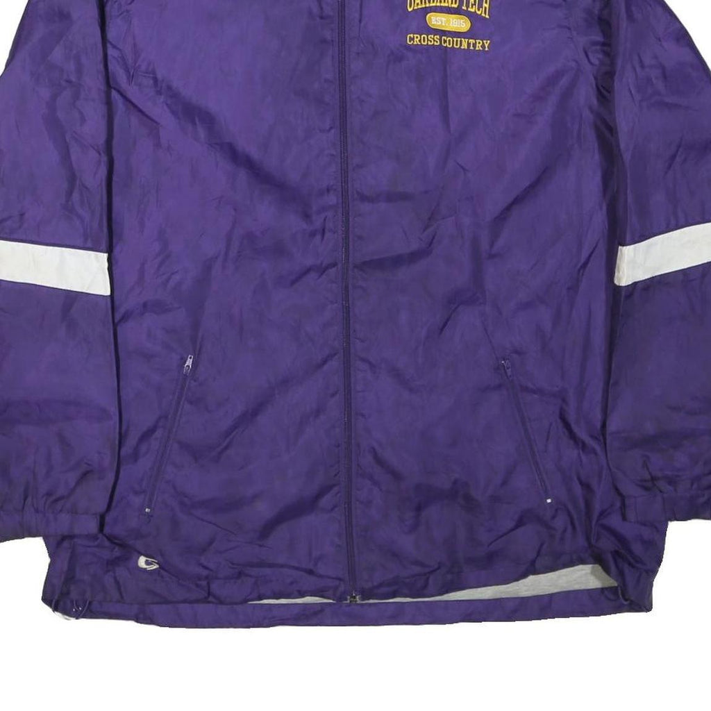 GTM Mens Purple & White Oakland Tech Nylon Zip Jacket XL Lightweight Sports Team