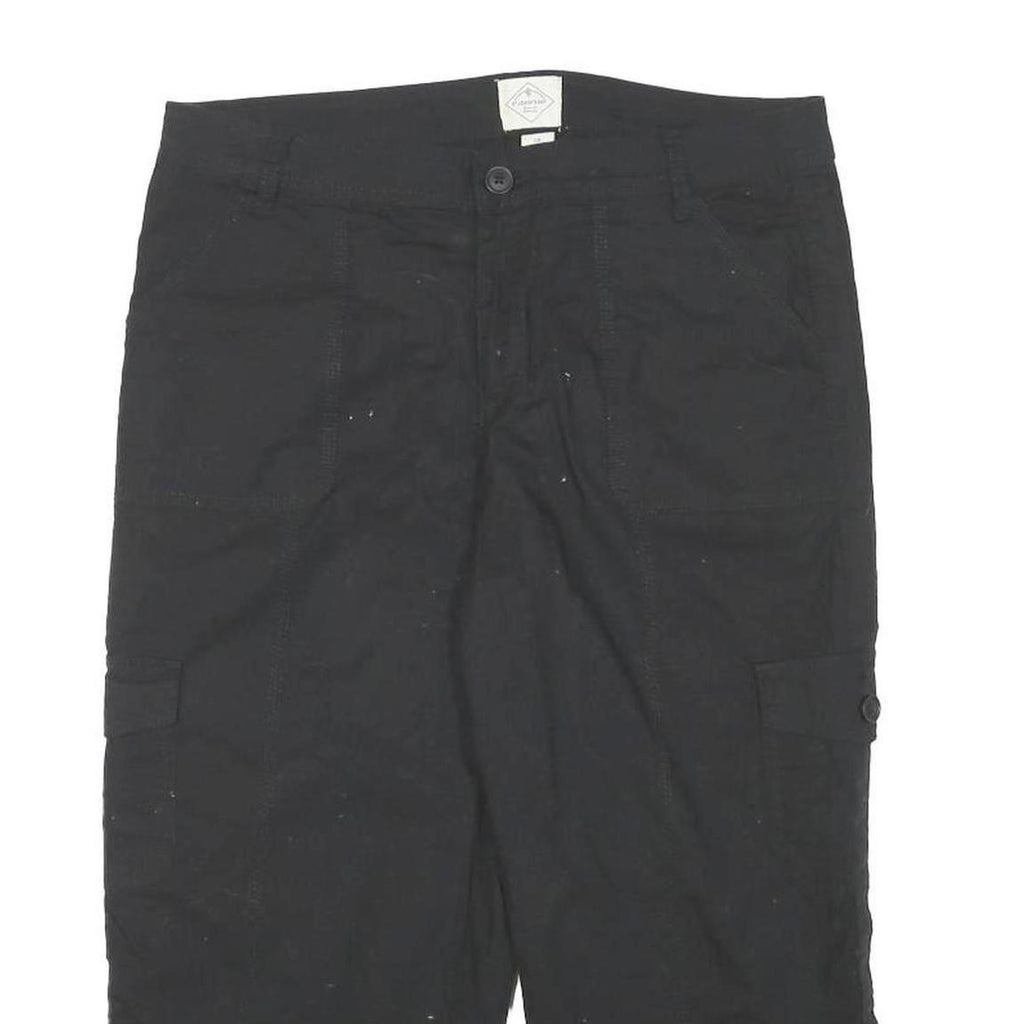 ST JOHNS BAY Womens Black Cargo Shorts L W32 Cotton Blend Casual Utility