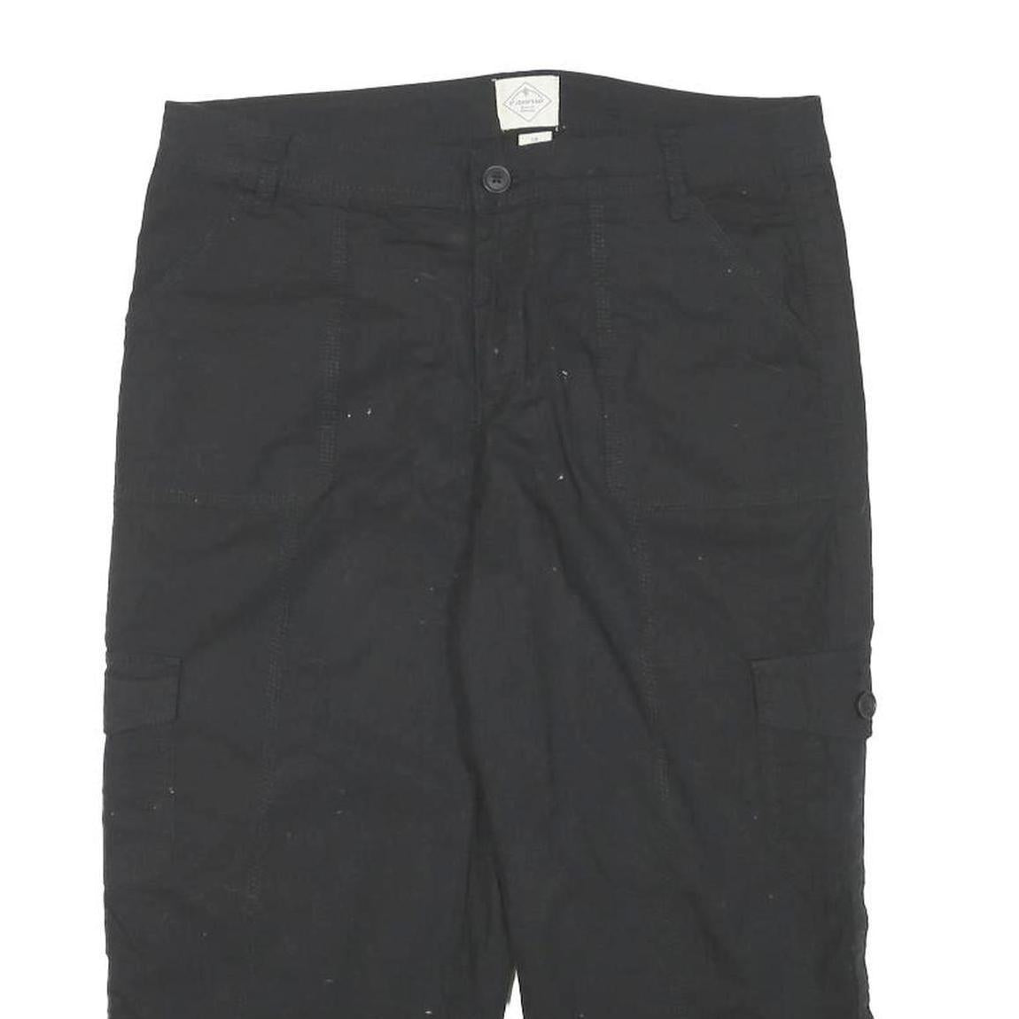 ST JOHNS BAY Womens Black Cargo Shorts L W32 Cotton Blend Casual Utility
