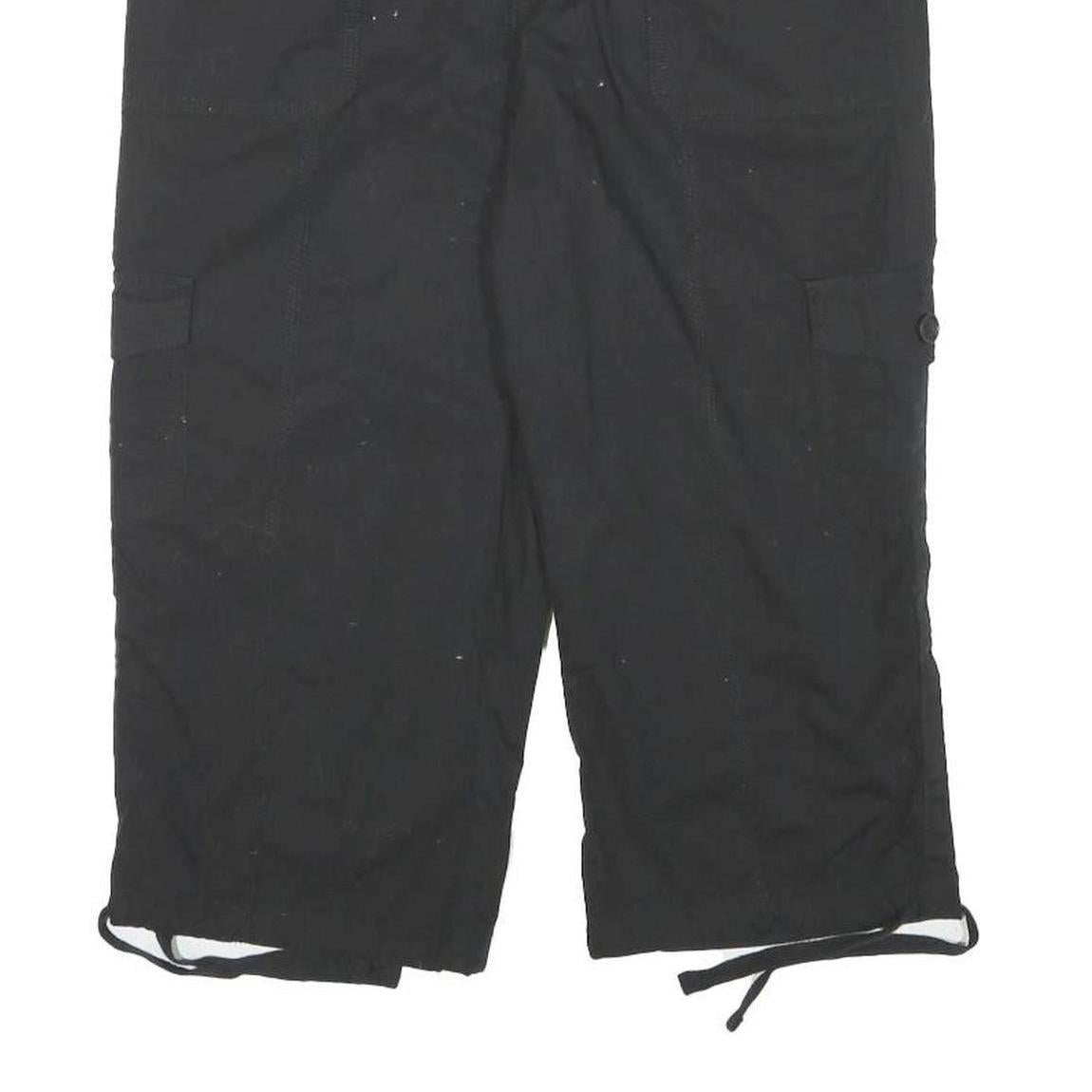 ST JOHNS BAY Womens Black Cargo Shorts L W32 Cotton Blend Casual Utility