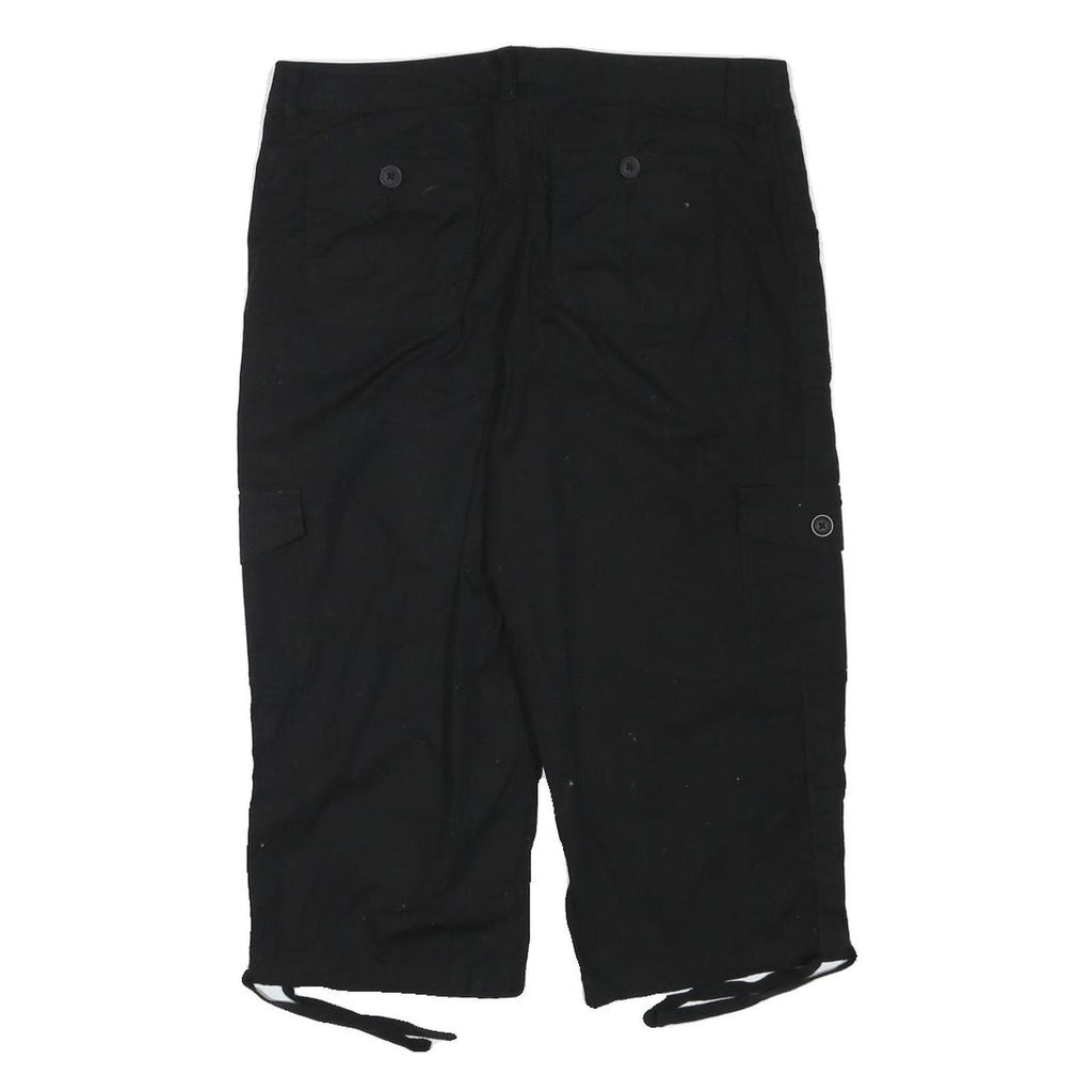 ST JOHNS BAY Womens Black Cargo Shorts L W32 Cotton Blend Casual Utility