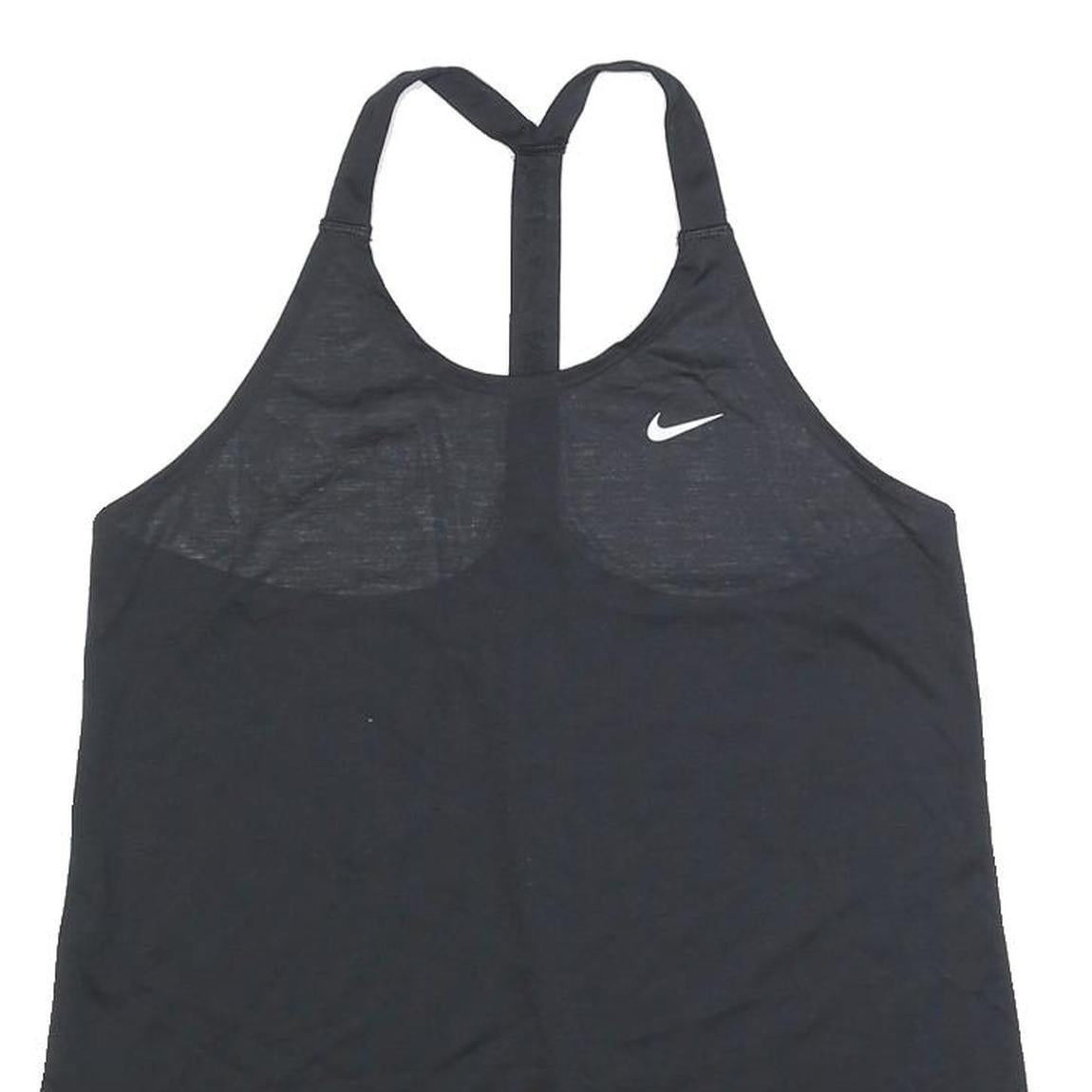 NIKE Womens Black Sports Top Racer Back Vest M Gym Fitness Activewear