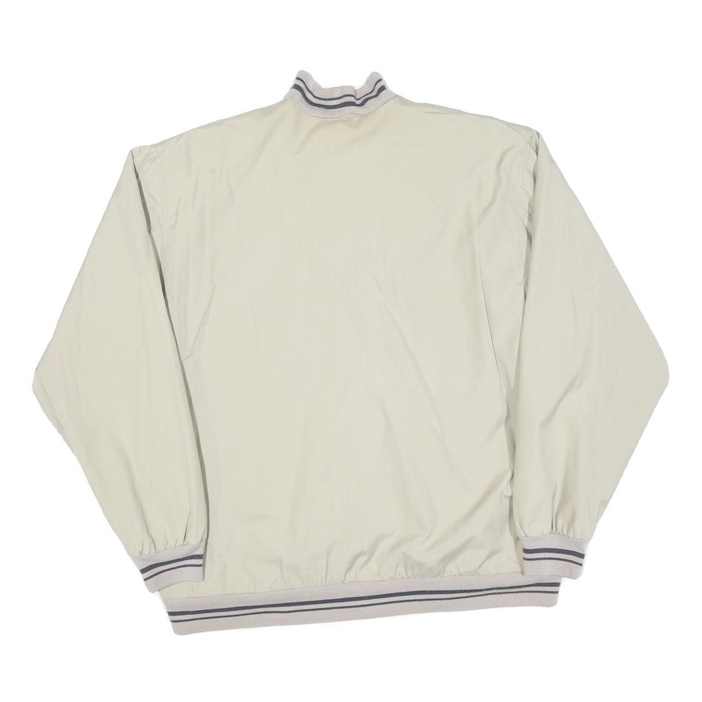 HAPPY LIFE Mens Cream Jacket L Polyester Blend Zip Plain Lightweight Casual