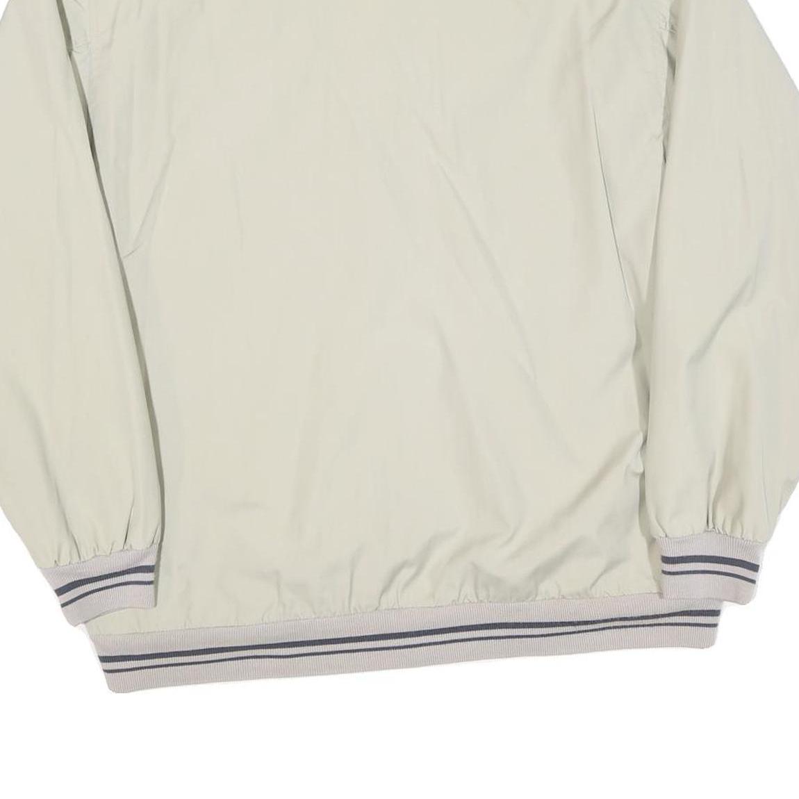 HAPPY LIFE Mens Cream Jacket L Polyester Blend Zip Plain Lightweight Casual