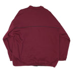 Womens Burgundy Reversible Button Jacket M Synthetic Plain Warm Comfortable